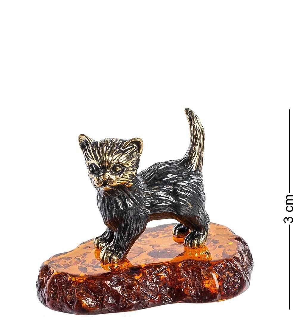 Народные промыслы AM-1050 Фигурка «Котик Мурзик» (латунь, янтарь)