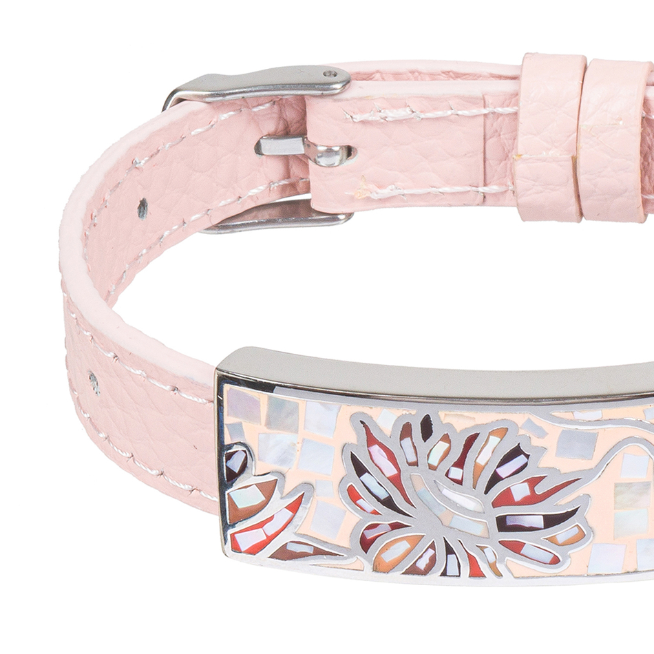 Браслет Fiore Luna на розовом кожаном ремешке CB03598-27A