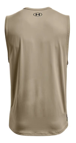 Мужская теннисная футболка Under ArmourUA Rush Energy Sleeveless - khaki gray/black