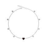 Колье Сердце с вишневым янтарем