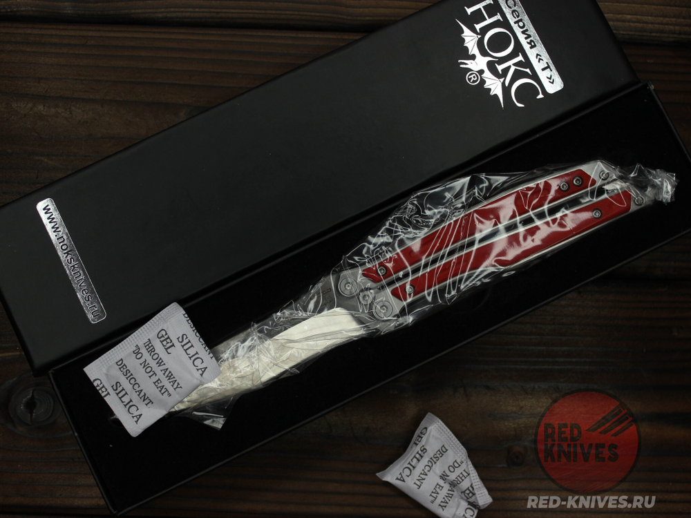 Нож-бабочка НОКС "Эльф" (красный) 204-100401