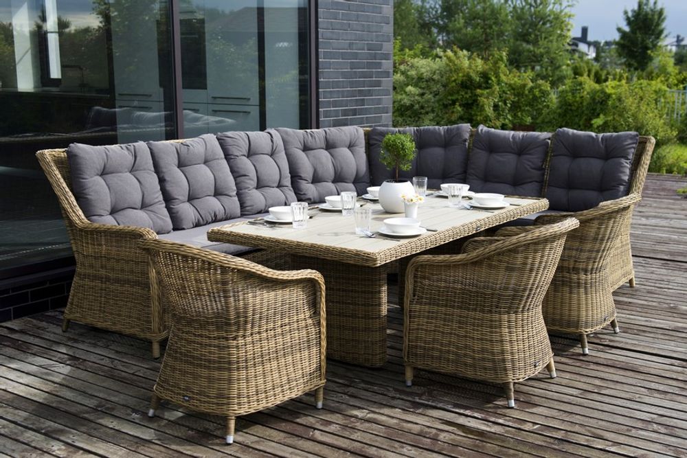 "Бергамо" модульный диван из ротанга, цвет соломенный