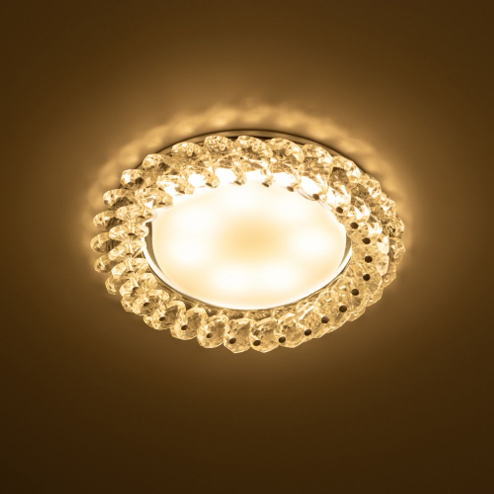 DK84 CH/WH Светильник ЭРА под лампу Gx53, 220V,13W, хром/прозрачный | Встраиваемые светильники Для ламп GX53