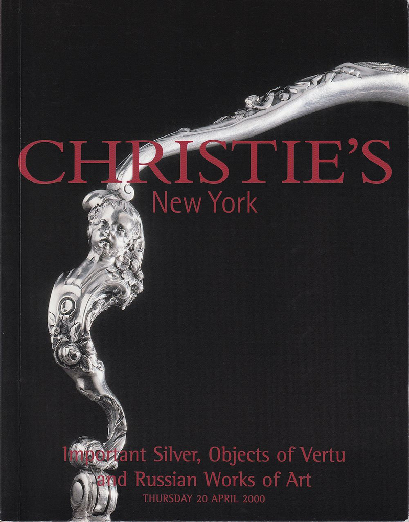 Каталог аукциона Christie’s, Нью-Йорк, Шедевры изделий из серебра, предметы роскоши и русское декоративно-прикладное искусство от 20 апреля 2000 года