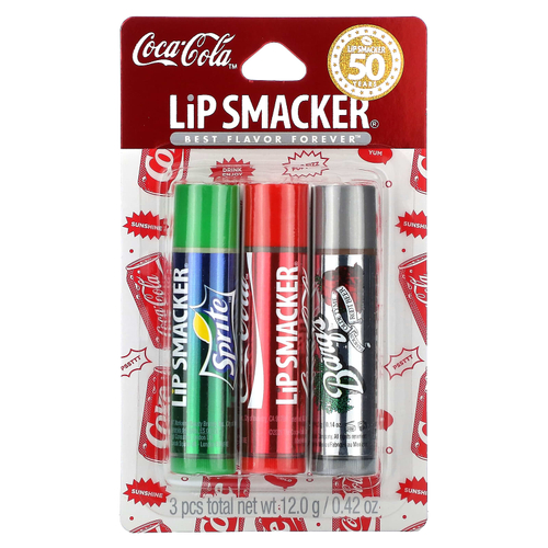 Lip Smacker, Coca Cola, бальзам для губ, набор трио, 3 шт. в упаковке, 4 г (0,14 унции)