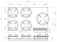 Встраиваемая газовая система Pitt. Модуль Ebeko Original (5 конфорок)