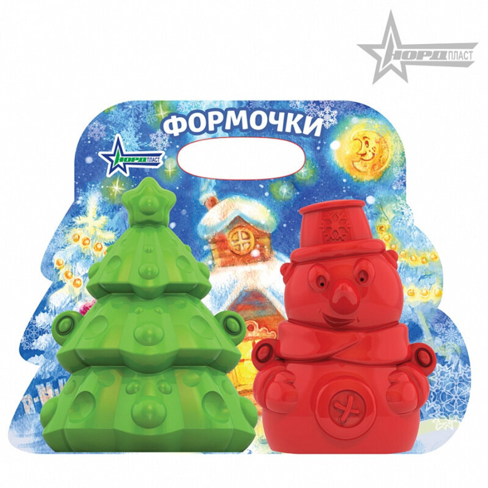 Игровой набор Формочки для песка и снега Нордпласт Елочка и Снеговик 336
