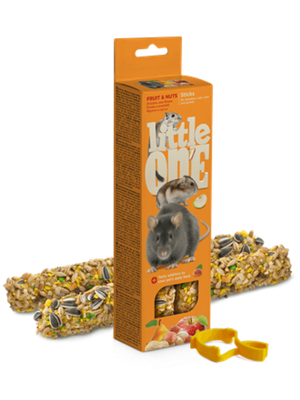 Little One Лакомство для хомяков, крыс, мышей и песчанок с фруктами и орехами 2*60 г