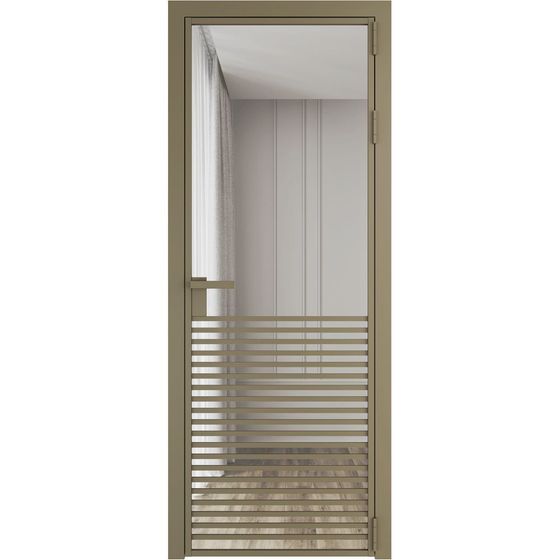 Алюминиевая дверь 16AG шампань стекло прозрачное