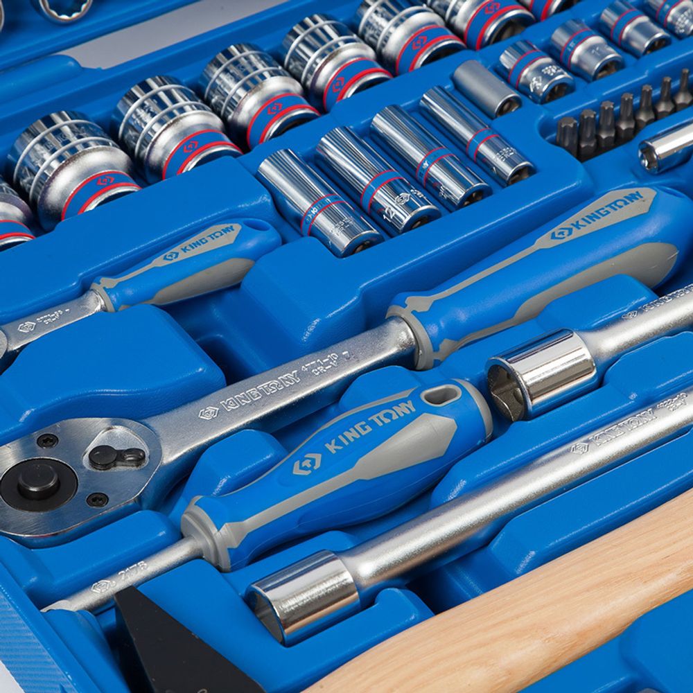 KING TONY (7577MR) Набор инструментов универсальный, 77 предметов