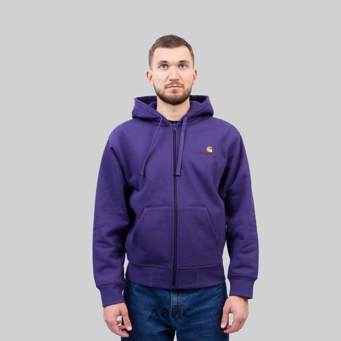 Толстовка мужская Carhartt WIP Hooded American Script Jacket артикул:I033063_aura - купить в магазине Дайс