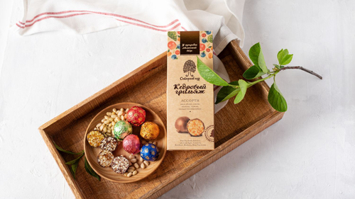 Кедровый грильяж ассорти / клюква, облепиха, черника, шишка, яблоко / 70 г / ТМ Сибирский кедр