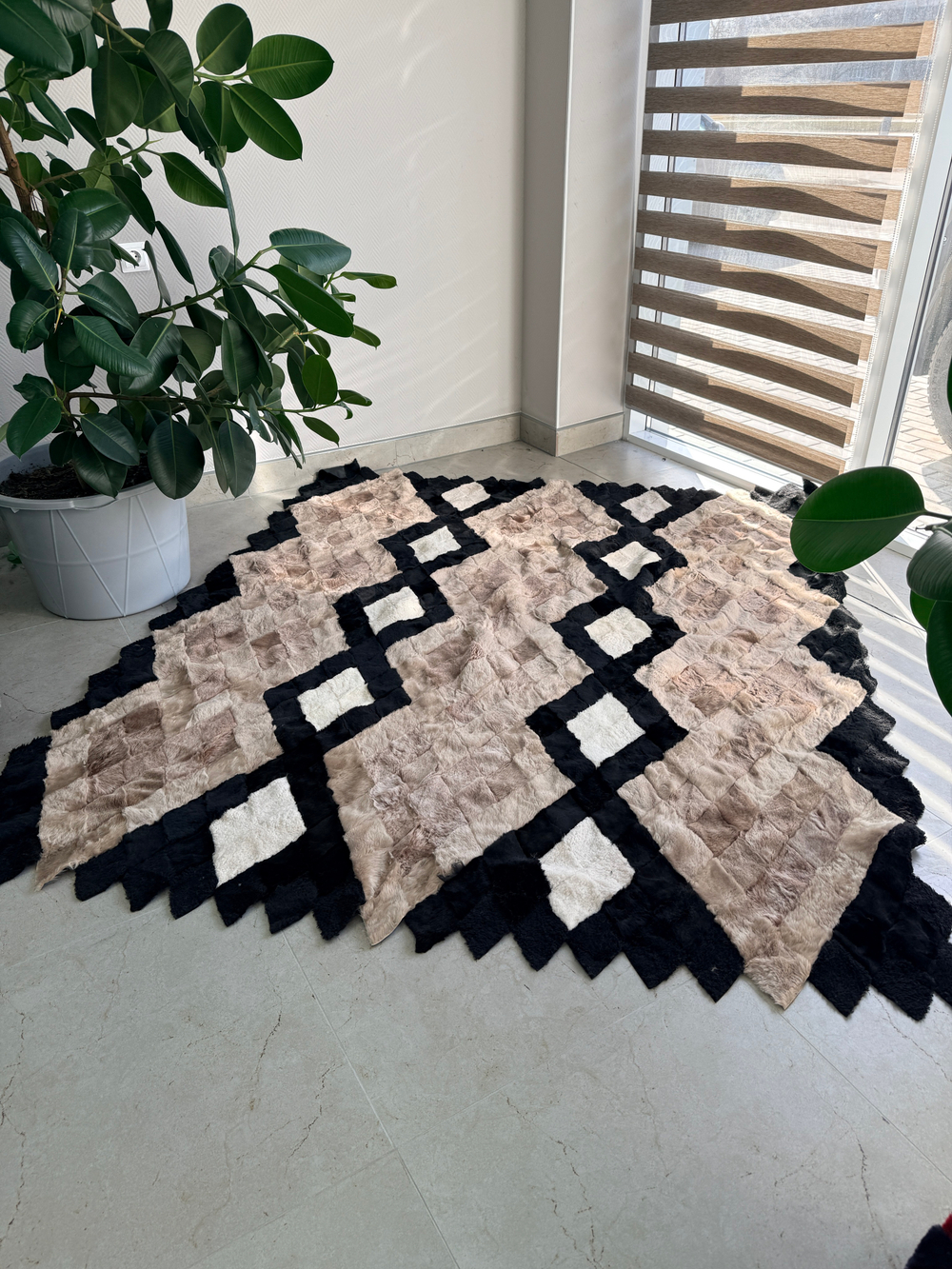 Покрывало меховое ковер из шкуры овчины