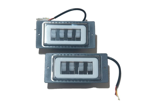 Фара п/туман. /2110, 2115/ 4 LED 18W 10-30V 174*84*58 белый+желтый+ДХО, встраиваемая (2 шт) (GrandeLight)