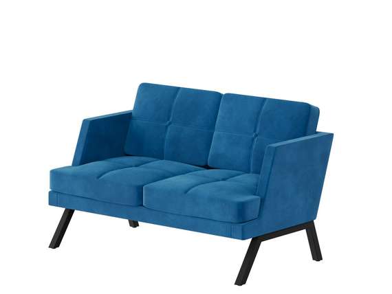 Алдо Диван двухместный с декором из пуговиц ALDB-02L Velutto 54/Металл Черный 1430*875*890