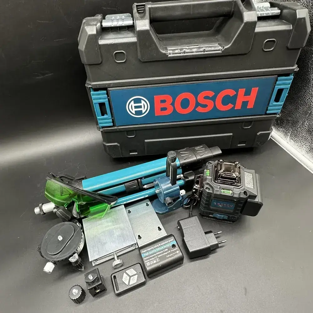 Лазерный уровень BOSCH нивелир зеленый луч с сенсорным дисплеем и штативом