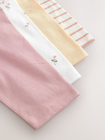 Лонгслив для девочки Next E65-359, 4 шт., Бежевый, Розовый, Белый