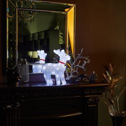 ULD-M3739-040-STA WHITE IP20 DEER Фигура светодиодная Олень. 36x32см. 40 светодиодов. Белый свет. Провод прозрачный. TM Uniel