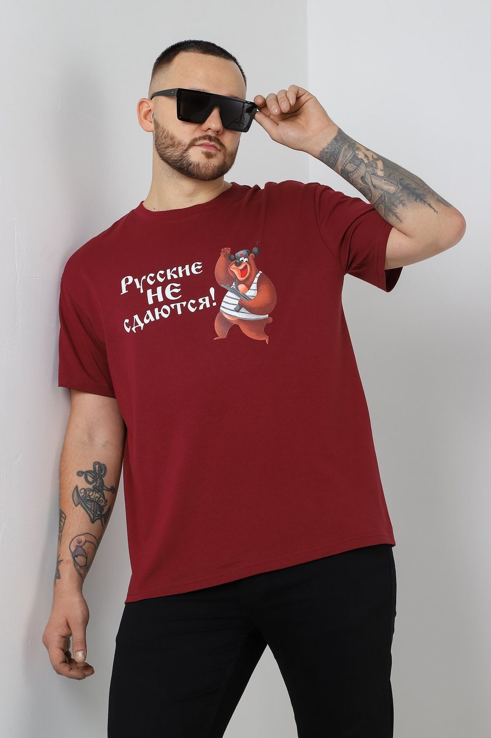 Фуфайка (футболка) мужская Герой-2 Виотекс БОРДОВЫЙ