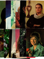 №68 Открытки Артисты и актёры СССР 1970–1980-е г. 25 штук. Цветные, чистые, без повторов