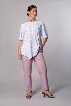 Блузка женская 4253ВП, белый алфавит #176Беа094253ВП