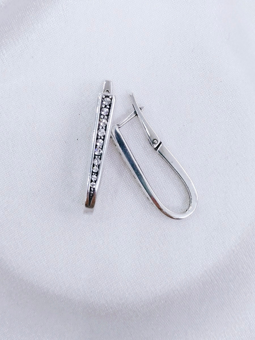 "Злато" серьги в серебряном покрытии из коллекции "Стиль" от Jenavi с английским замком