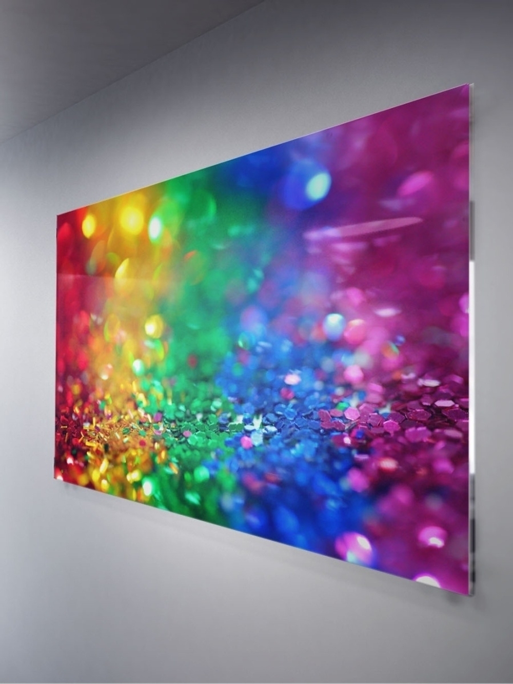 Модульная стеклянная интерьерная картина / Фотокартина на стекле / Цветные полосы, 28x40 Декор для дома, подарок