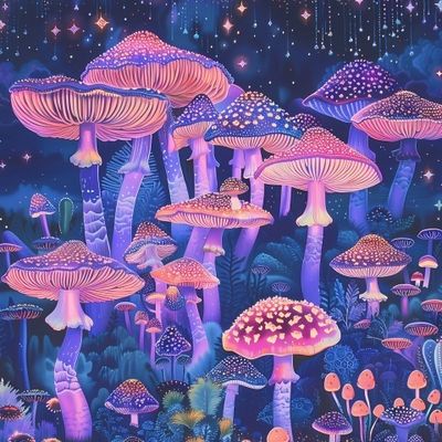 Грибы грибочки. Психоделический неон. Транс-пати. Опен-эйр