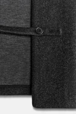 ZARA МЯГКАЯ КУРТКА С ПОЯСОМ, СЕРЫЙ МЕЛАНЖ