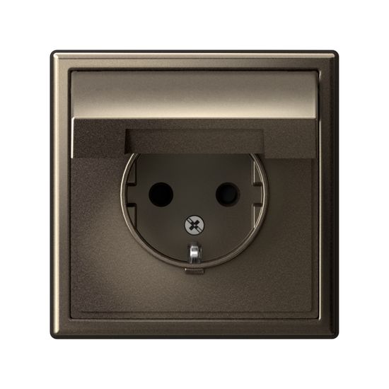 Розетка ArtGallery 16А IP20 с заземл. защ. шторки с крышкой механизм мокко SE GAL000646