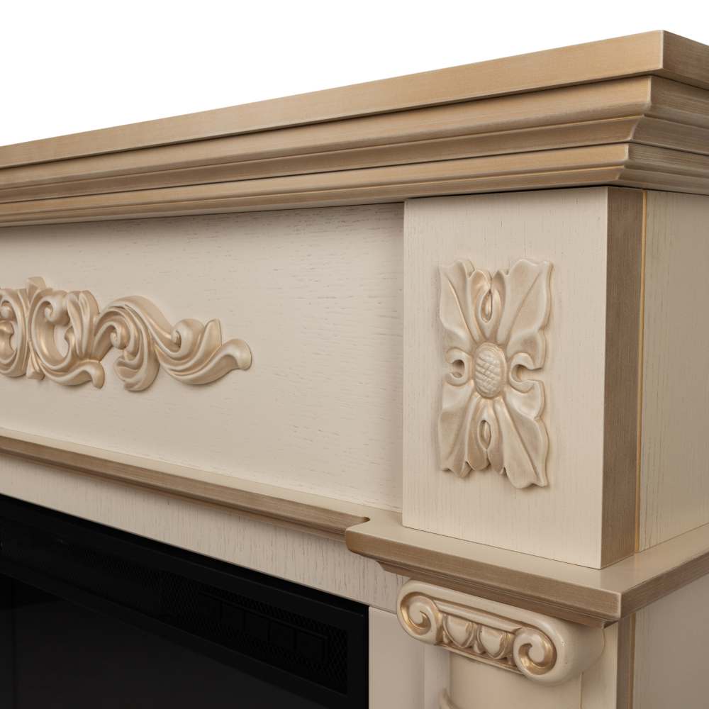 Каминокомплект Real Flame Silvia 26 WT-619G с очагом 3D Cassette 630 Black Panel