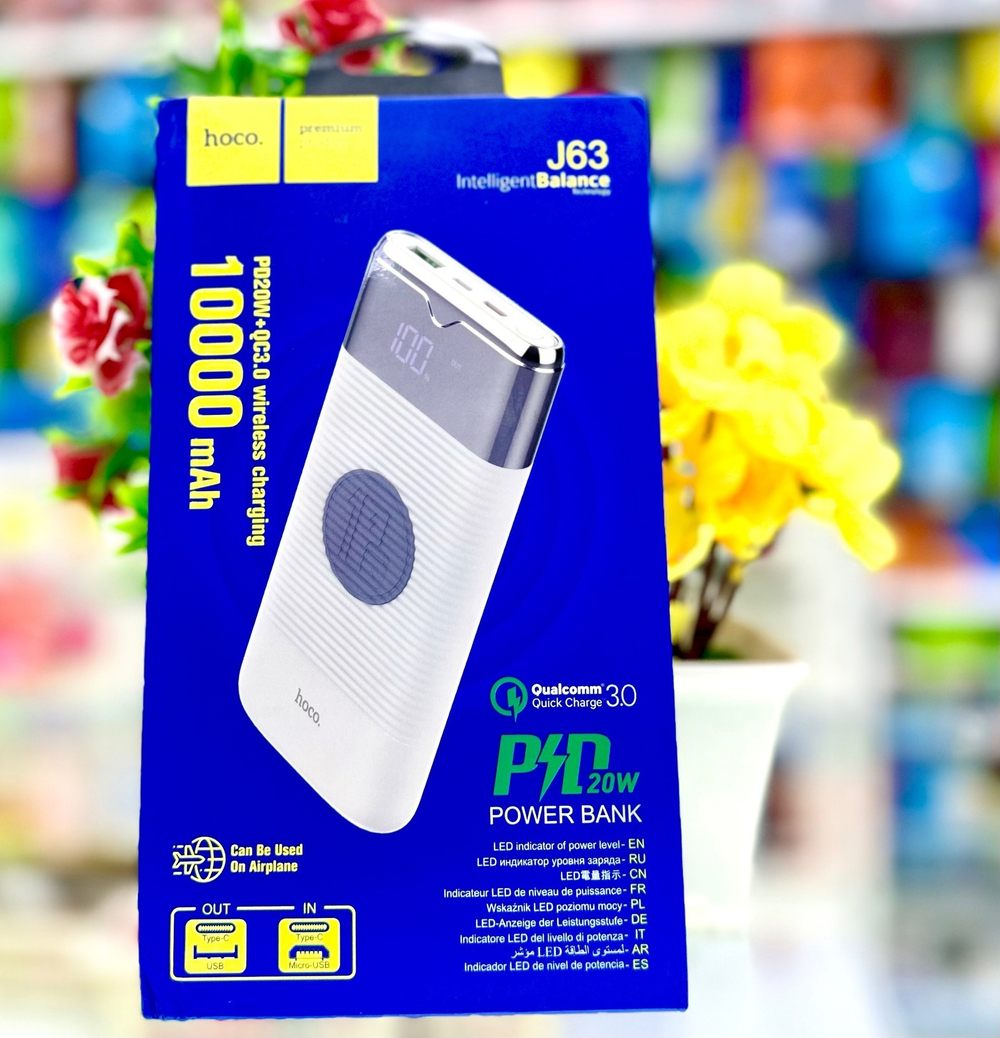 Power Bank 10000mAh, Hoco J63, белый