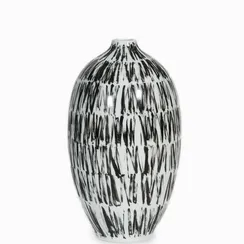 Ваза Hersilia VII высота 43 см, белый, чёрный