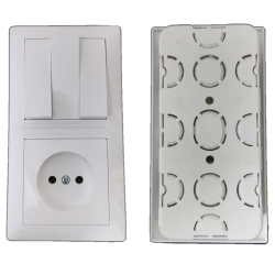 Блок электроустановочный розетка + выключатель трехклавишный для скрытой проводки BYLECTRICA СветоПрибор