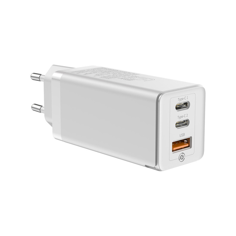 Зарядное устройство Baseus GaN Mini Quick Travel Charger C+C+A 65W - White