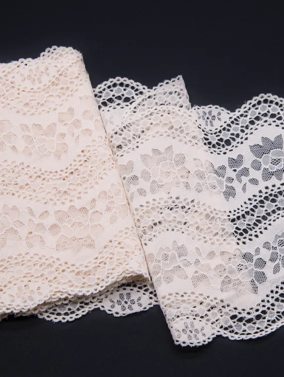 1386 Кружево эластичное 18,5 см, Италия, кремовый