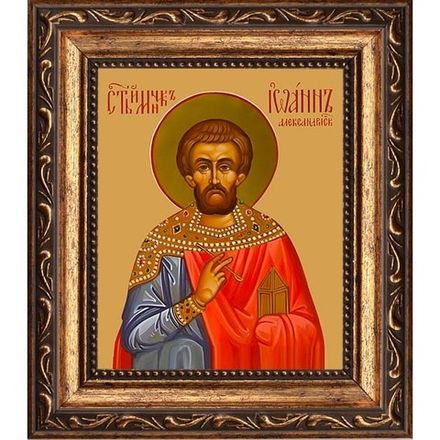 Иоанн Александрийский врач безмездный святой мученик. Икона на холсте.