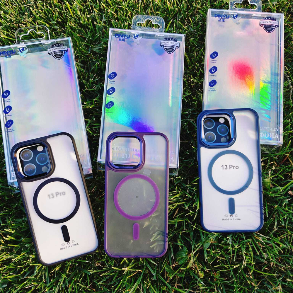 Чехол матовый PINYU iPhone 14 Pro MAx с Magsafe (фиолетовый)