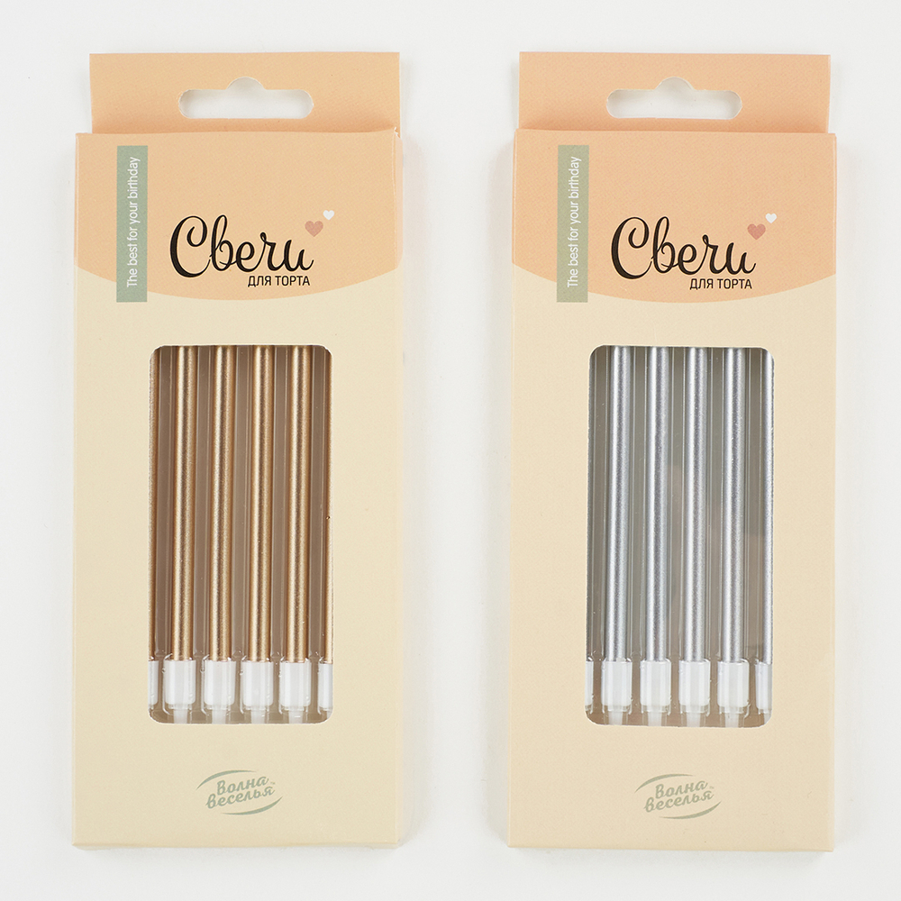 Свечи Люкс Серебро 6 шт