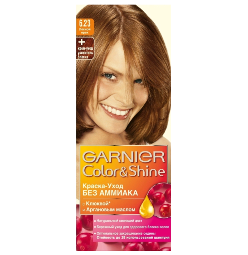 Garnier Краска для волос Color Shine, тон №6.23, Лесной орех, 60/60 мл