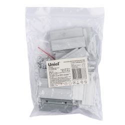 UCC-N21-C50 WHITE 025 POLYBAG Крепление для светодиодных лент ULS-N21 NEON 220В. 8x16мм. Цвет белый. 25 штук в пакете. TM Uniel