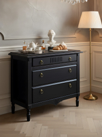 Комод 110х50х94, Джоли, с ящиками для одежды, в спальню, прихожую, гостиную, массив березы, черный, Makosa