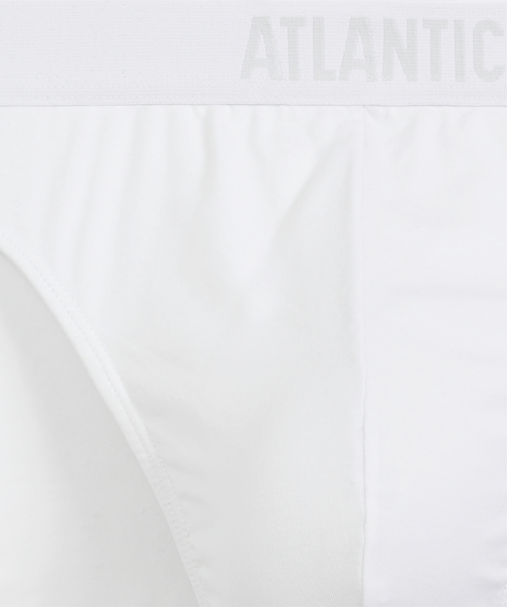 Мужские трусы слипы спорт Atlantic, набор 3 шт., хлопок, белые, 3MP-094
