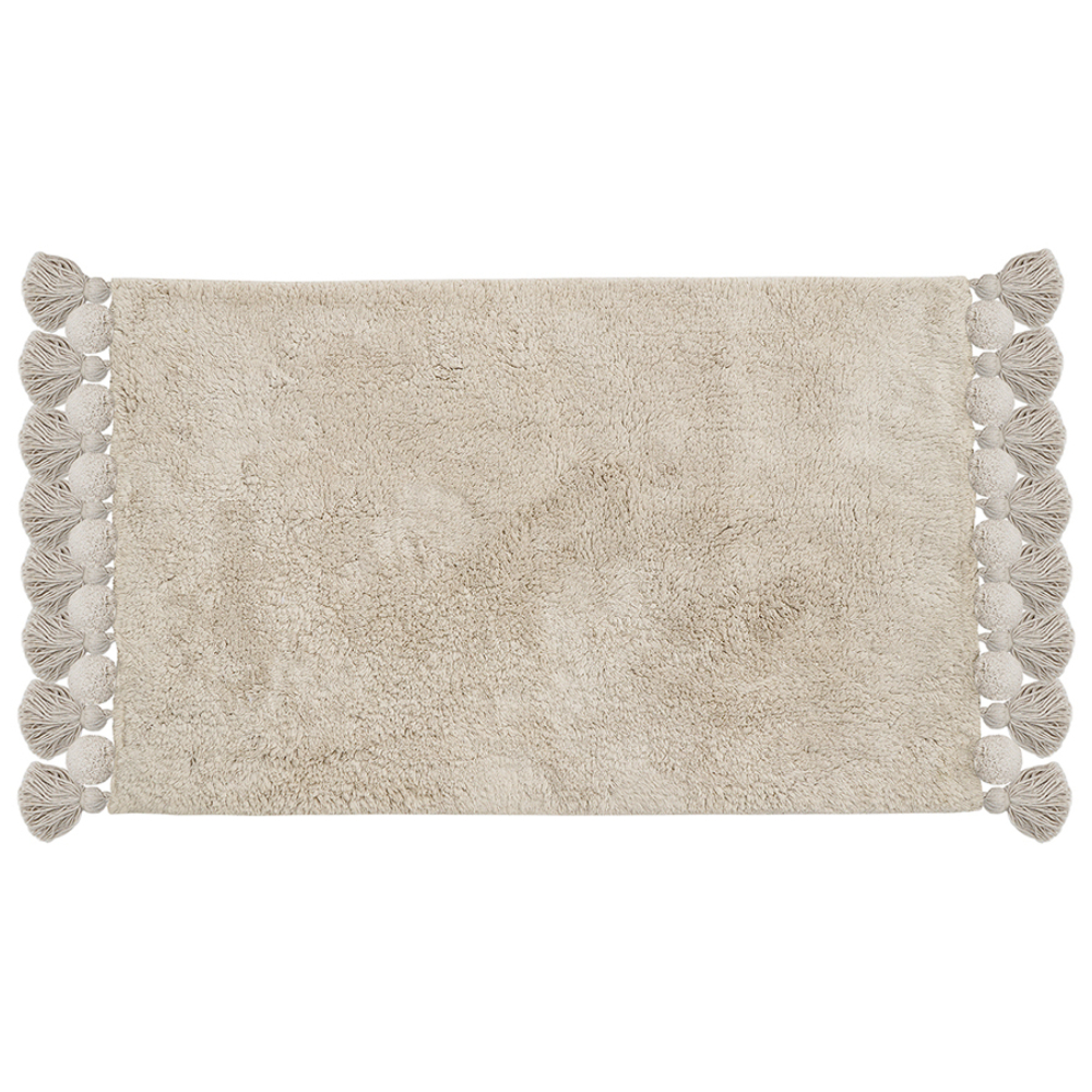 Коврик для ванной ворсовый с кисточками светло-серого цвета из коллекции essential, 50х80 см