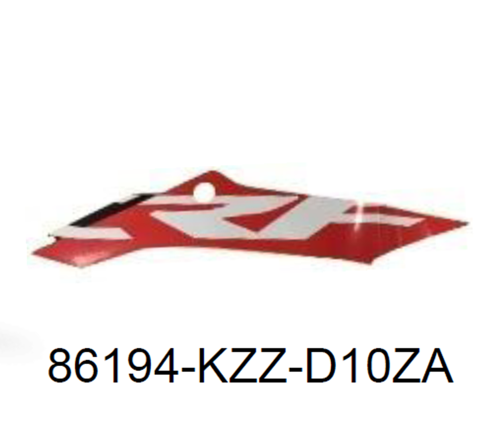 86194-KZZ-D10ZA. STRIPE, L. RR. SHROUD *TYPE1*. Honda CRF250L-M original decal on the radiator shroud