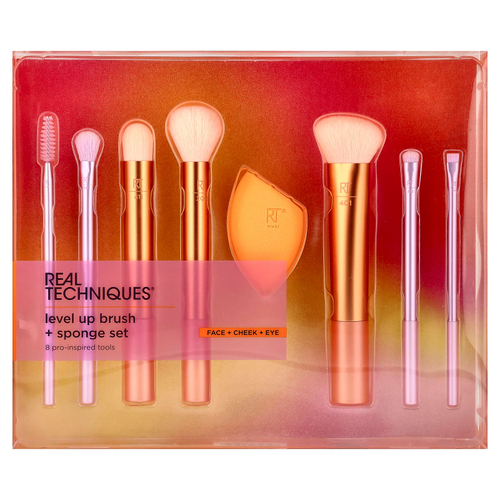 Real Techniques, Level Up Brush и спонжи, набор из 8 предметов