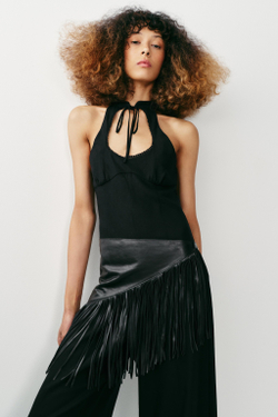 ZARA КОМБИНЕЗОН ХАЛТЕР, ЧЕРНЫЙ