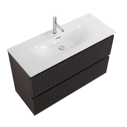 Тумба с раковиной BelBagno 100 UNO-MINI-1000-2C-SO-GSO+BB-8099-3-100 темно-серая матовая
