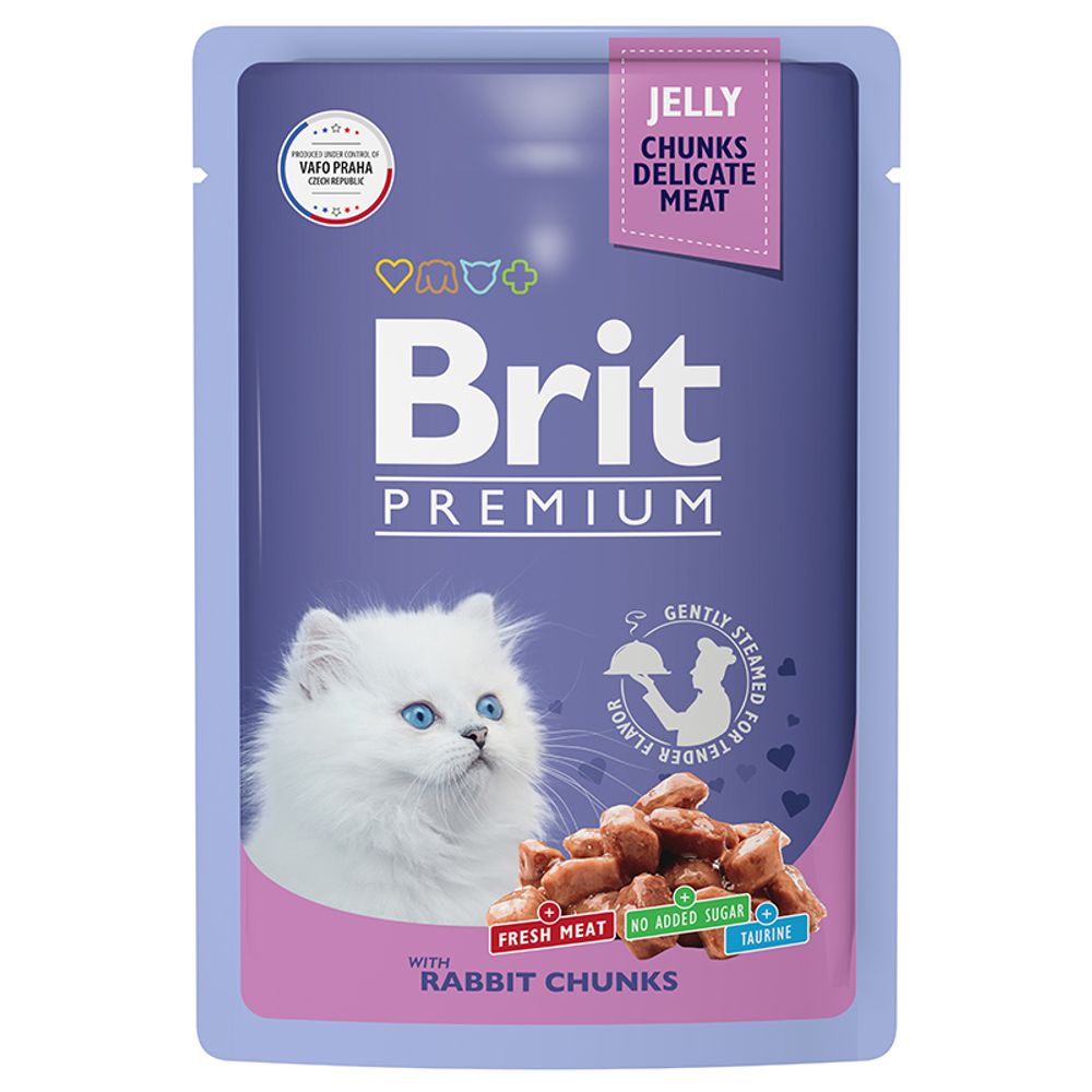 Пауч Brit Premium для котят кролик в желе 85 г
