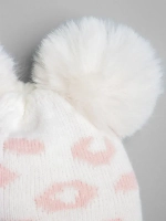Шапка для девочки зимняя с помпонами на завязках